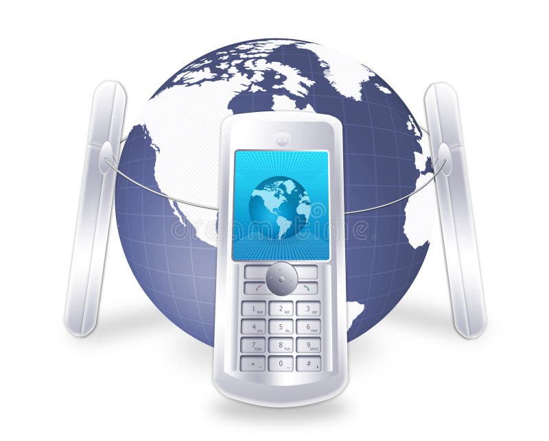 Mobiel communicatiemiddel royalty-vrije illustratie Mobiel communicatiemiddel royalty-vrije illustratie