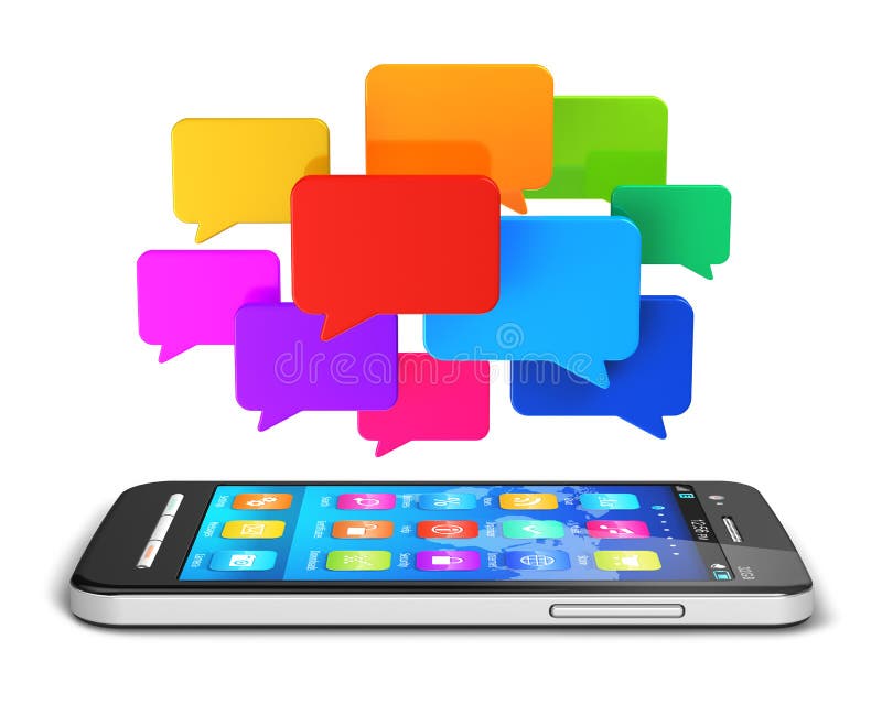 Mobiel communicatiemiddel en sociaal media concept