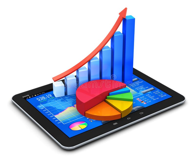 Mobiel financiën en statistiekenconcept