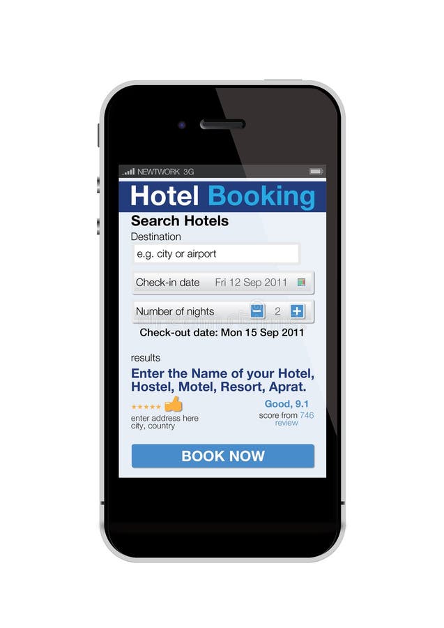 Illustration of a mobile phone (similar to iPhone) showing a hotel booking page. After downloading the additional format, you can easily change the text inside the file, such as Name of the hotel, address, city, and dates. Illustration of a mobile phone (similar to iPhone) showing a hotel booking page. After downloading the additional format, you can easily change the text inside the file, such as Name of the hotel, address, city, and dates.