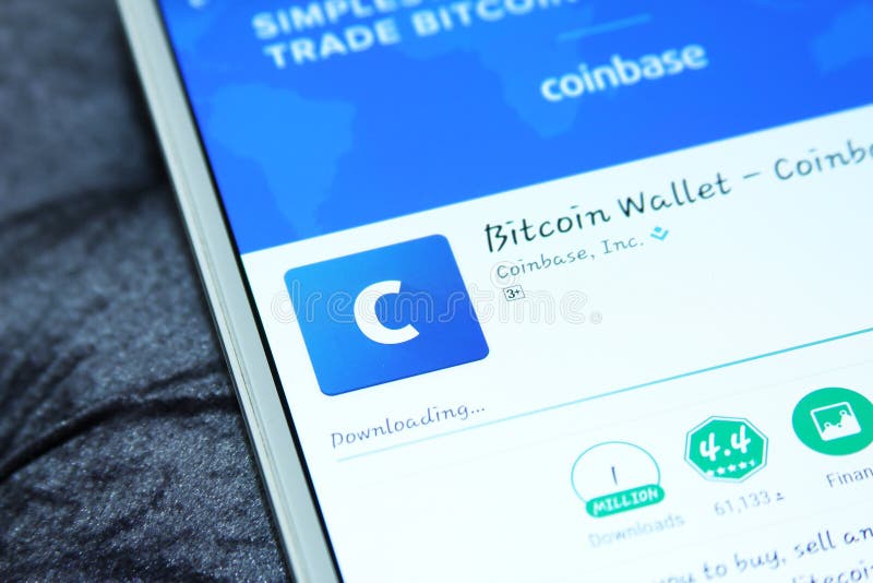 Mobil app för Coinbase bitcoinplånbok fotografering för bildbyråer Mobil app för Coinbase bitcoinplånbok fotografering för bildbyråer