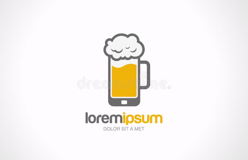 Mobil design för logo för bar för ölexponeringsglas. Stångkafécreati royaltyfri illustrationer Mobil design för logo för bar för ölexponeringsglas. Stångkafécreati royaltyfri illustrationer