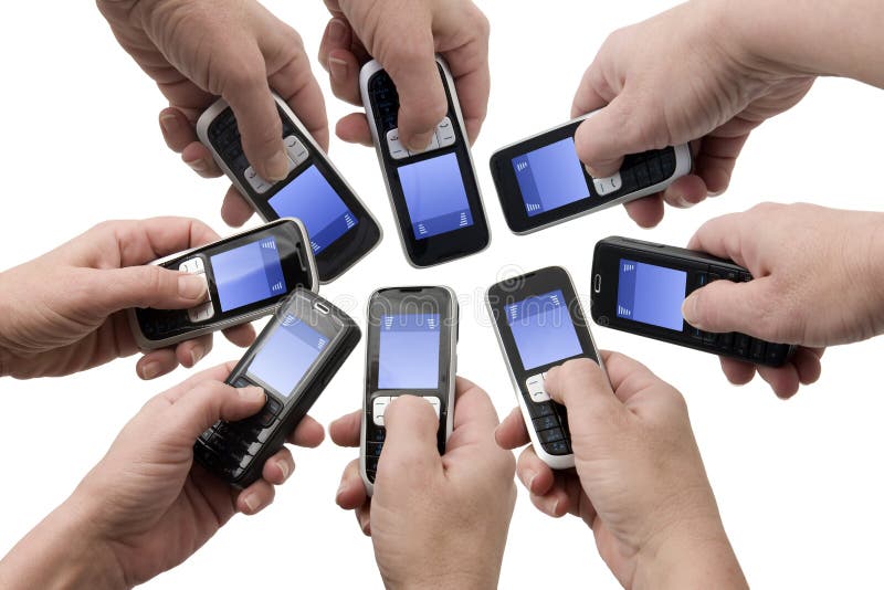 Mobil-Telefone - leere Textkästen stockfoto
