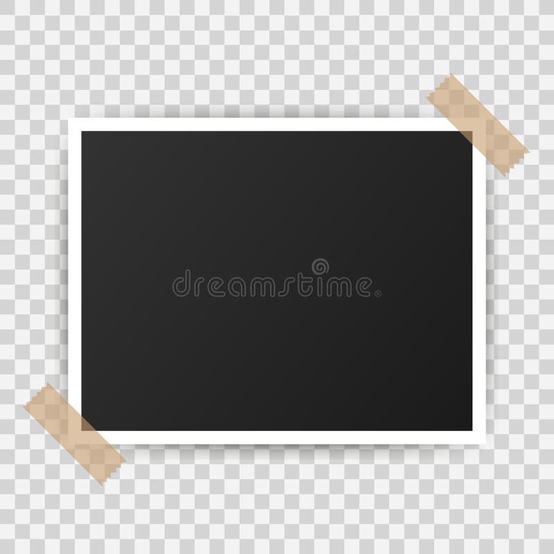Photo frame mockup design. Realistic photograph with blank space for your image. Vector illustration.