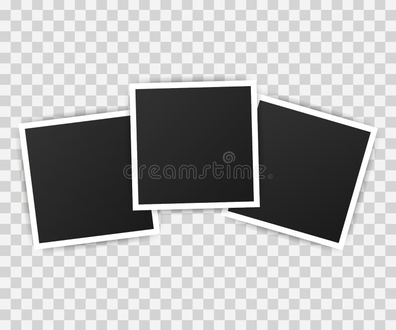 Photo frame mockup design. Realistic photograph with blank space for your image. Vector illustration. royalty free illustration