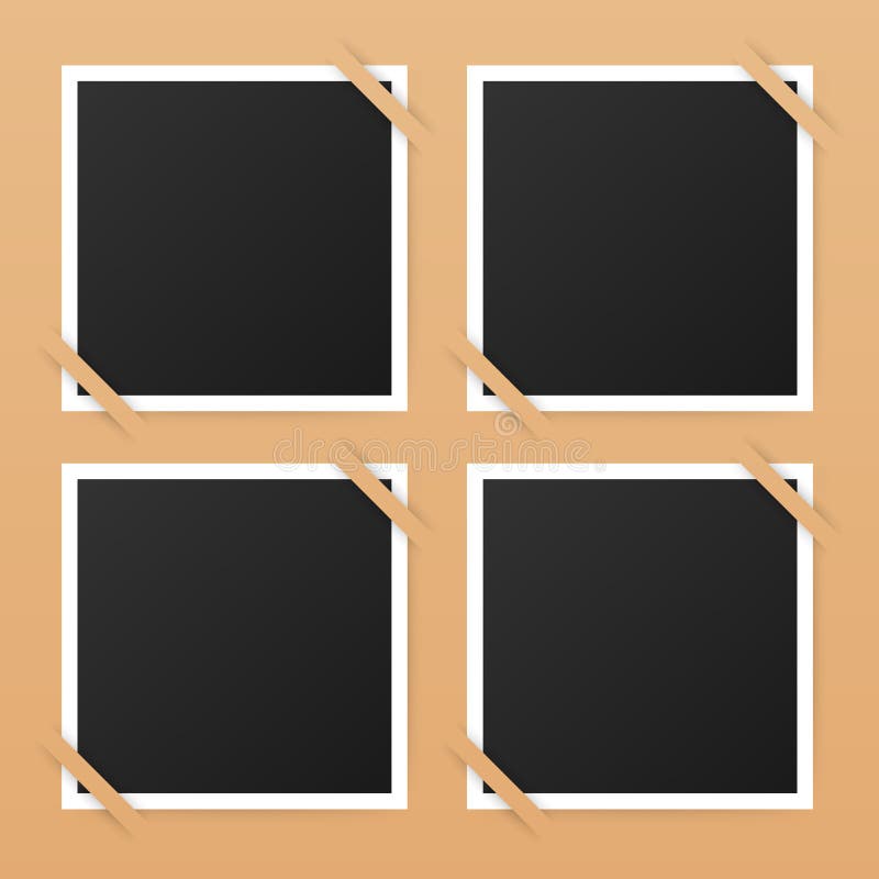 Photo frame mockup design. Realistic photograph with blank space for your image. Vector illustration.