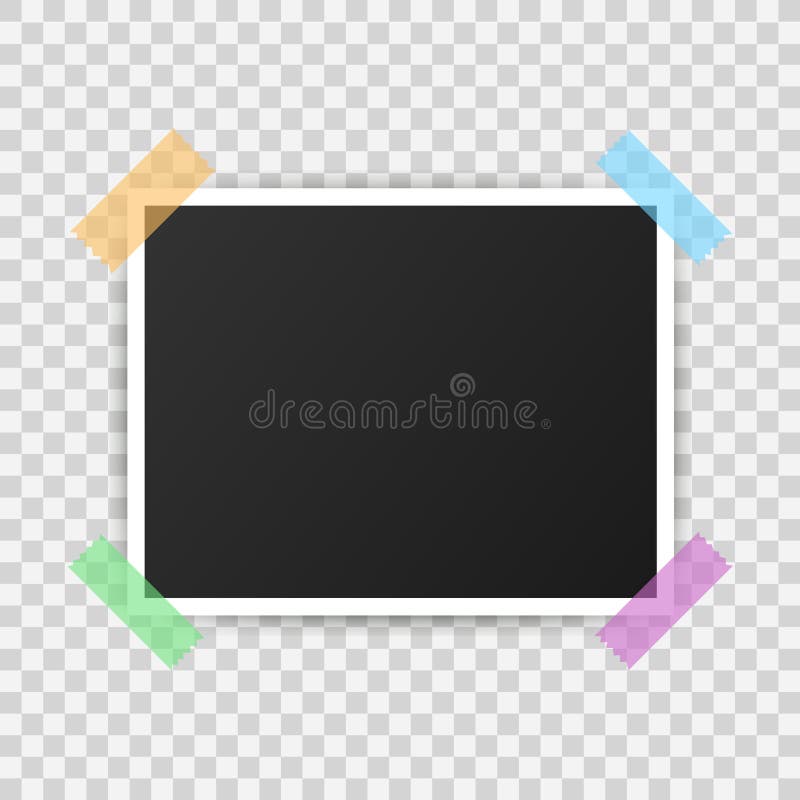 Photo frame mockup design. Realistic photograph with blank space for your image. Vector illustration. stock illustration.