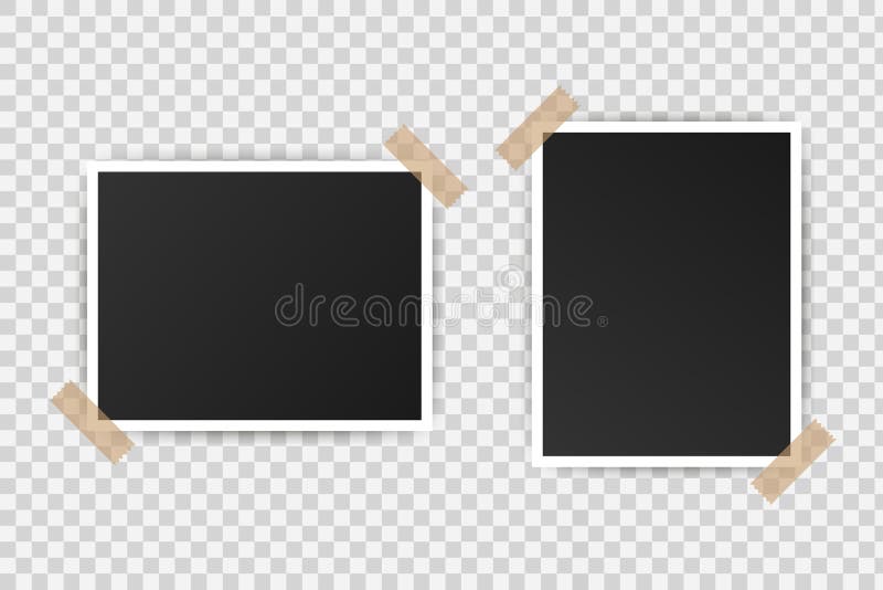 Photo frame mockup design. Realistic photograph with blank space for your image. Vector illustration. royalty free illustration.