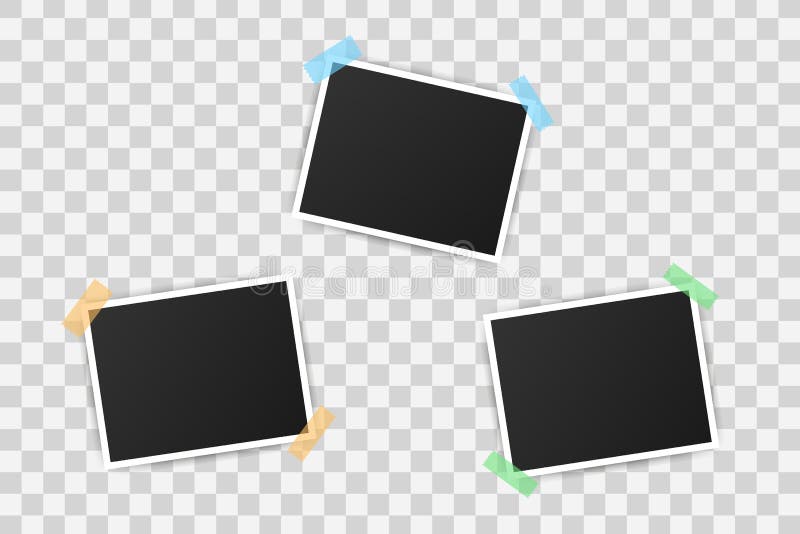 Photo frame mockup design. Realistic photograph with blank space for your image. Vector illustration. royalty free illustration.