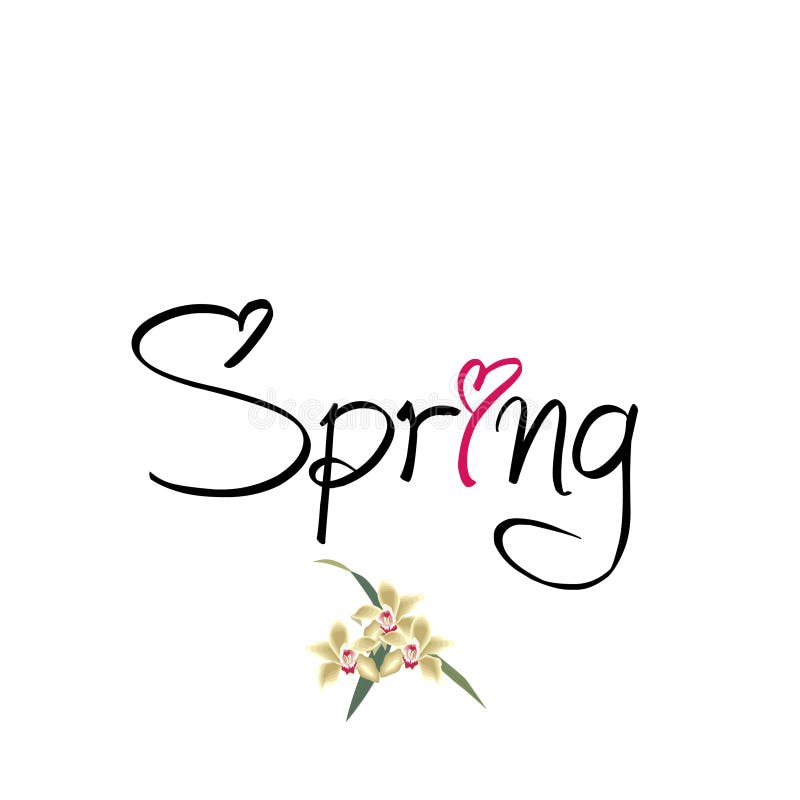 Spring Text Design, New Spring Collection, Vector Illustration Stock ...