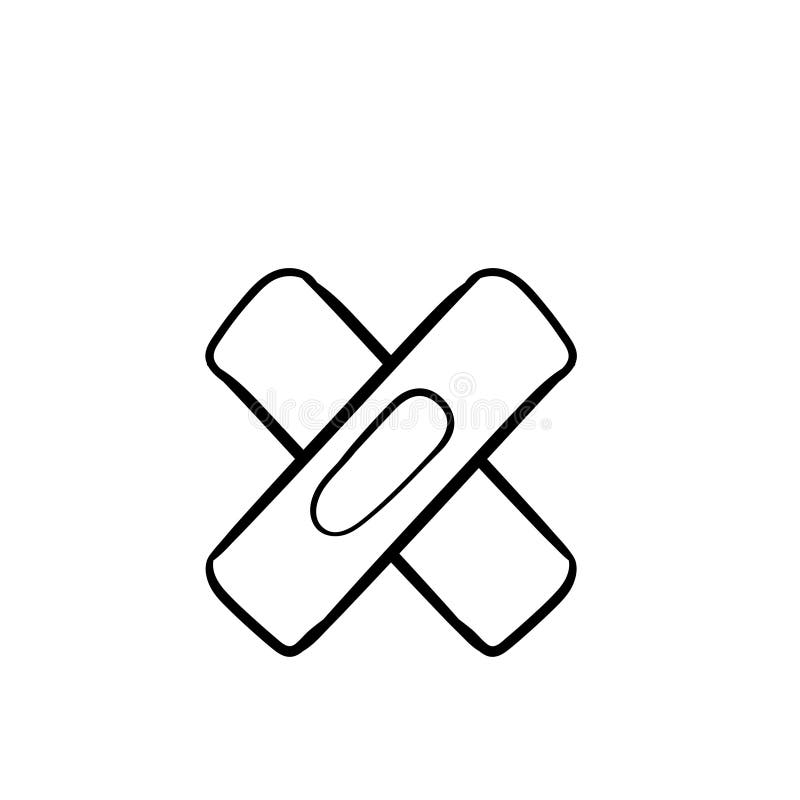 Bandage Doodle Hand Drawing Vector Simple Background Stock Vector