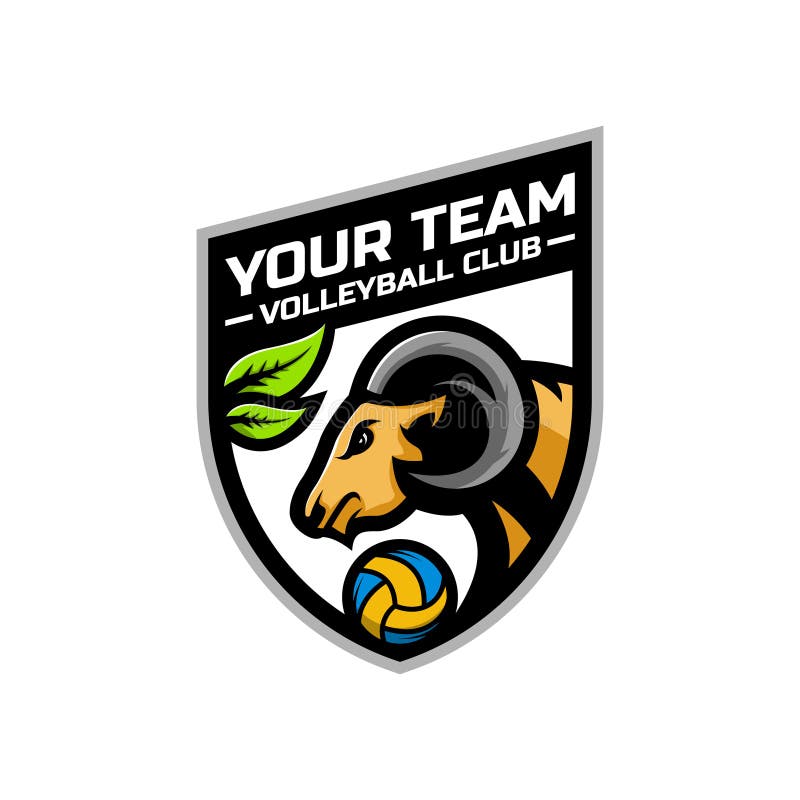 Goat Head Logo for the Volleyball Team Logo. Vector Illustration Stock