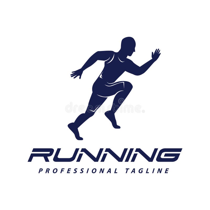 Running Sprint Jogging Minimalist Athletics Logo Design Template Vector ...