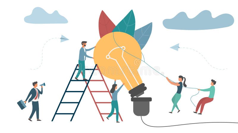 Vector Sector. Teamwork for Ideas and Creativity Stock Vector ...