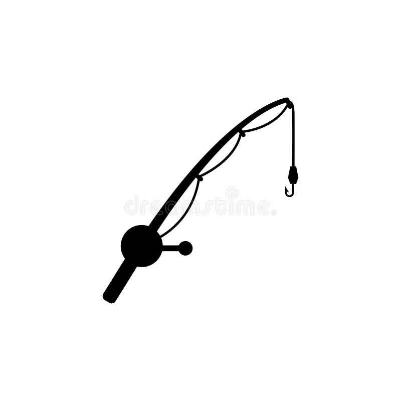 Fishing Pole Icon Isolated Vector On White Stock Vector - Illustration