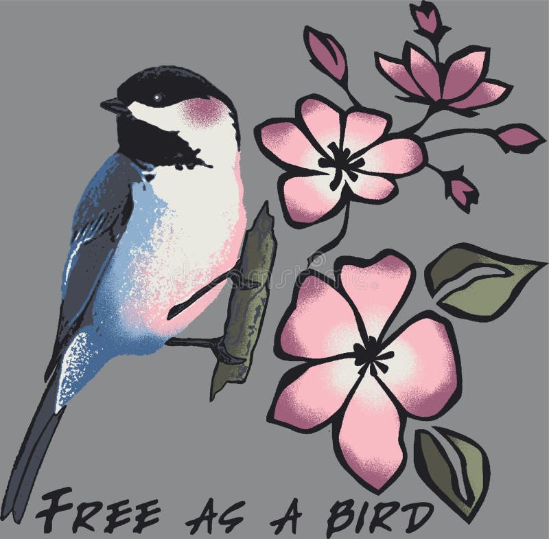 Vector illustration of free as a bird royalty free illustration