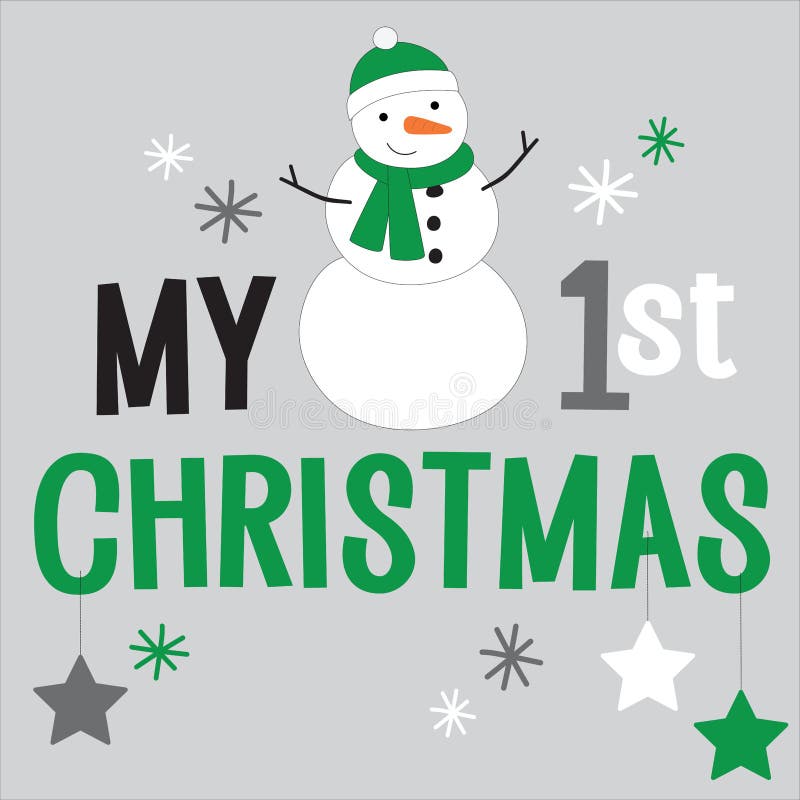 Vector illustration of Christmas card with snowman stock illustration