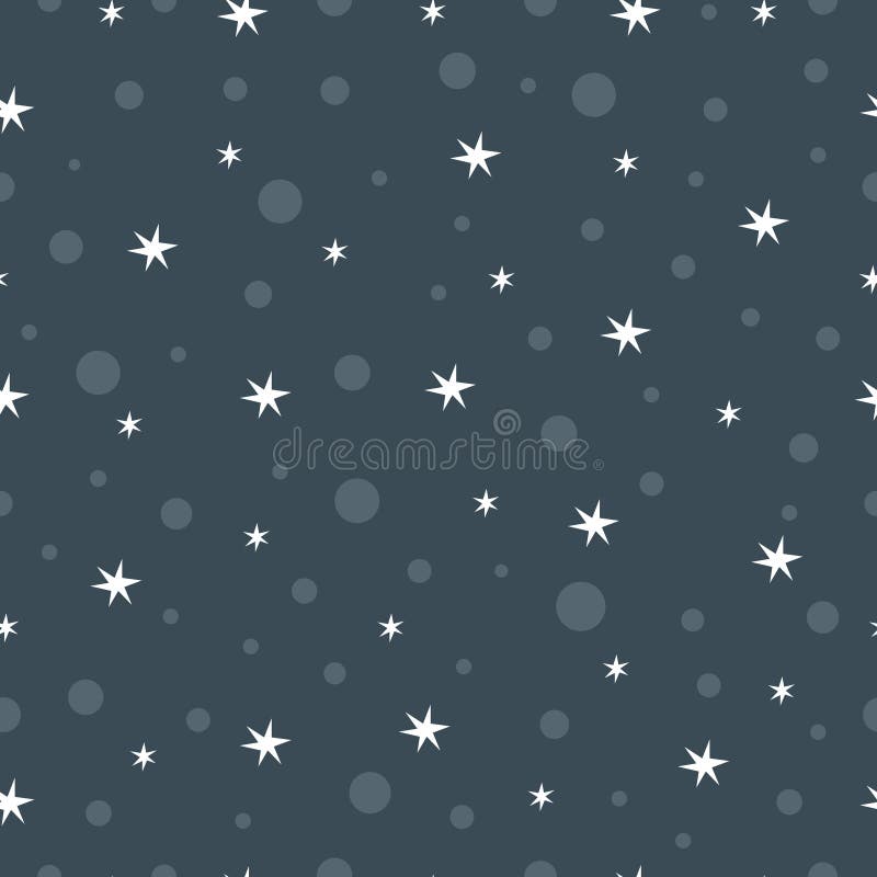 Polka Dot Stars Seamless Pattern Sky Night Background Cosmos Kids