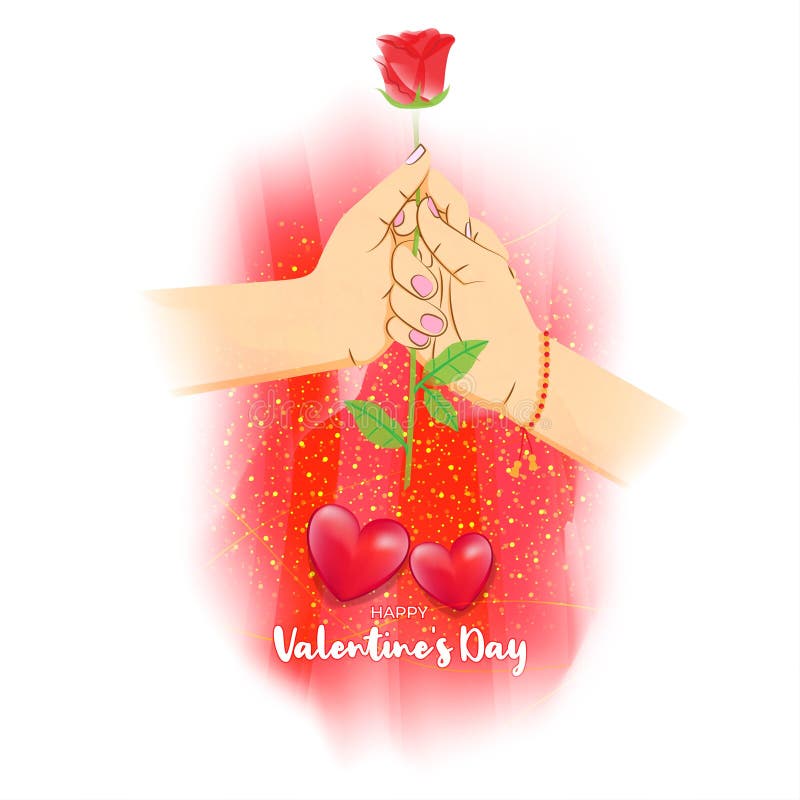 Vector illustration of Happy Valentine`s Day concept greeting.