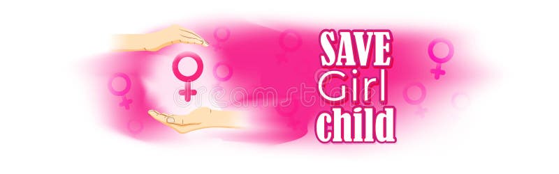 Vector Illustration Concept of Save Girl Child Poster. Stock Vector -  Illustration of banner, help: 208297920, image size:1600x500