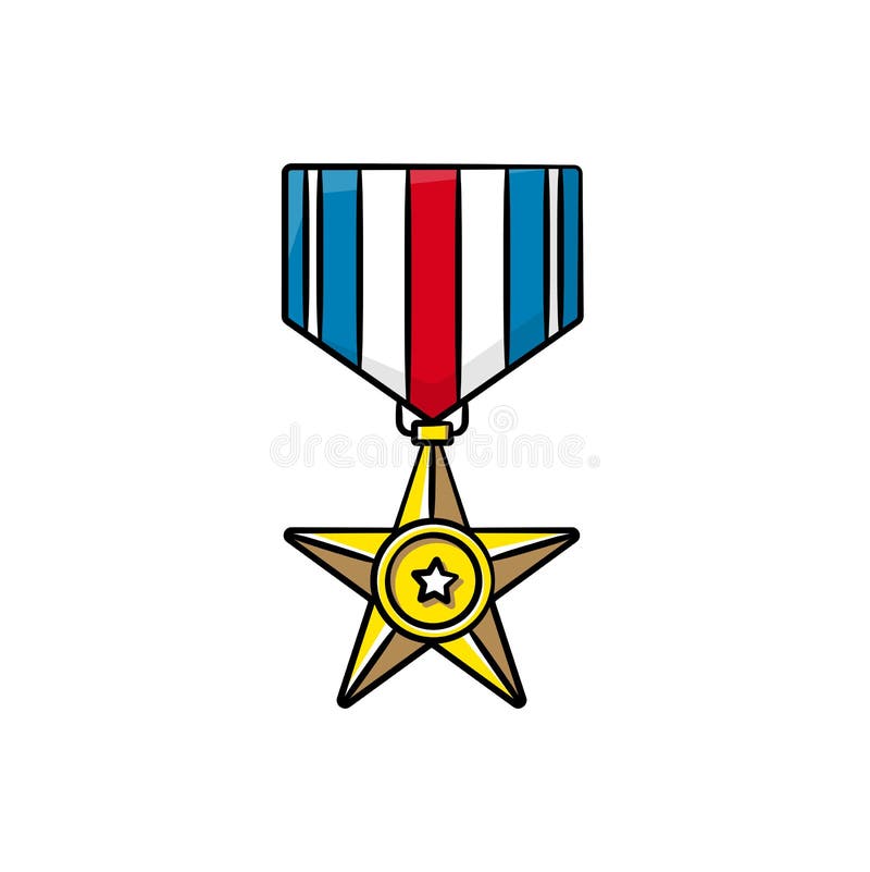 USA medal of honors in drawing style isolated vector.