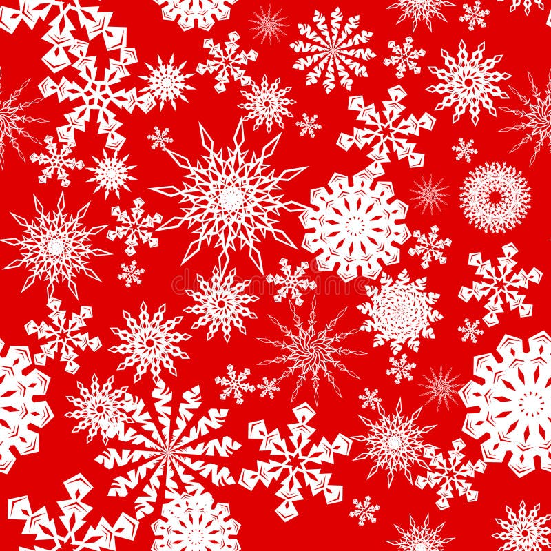 White Snowflakes on a Dark Red Background. Christmas. Stock Vector ...