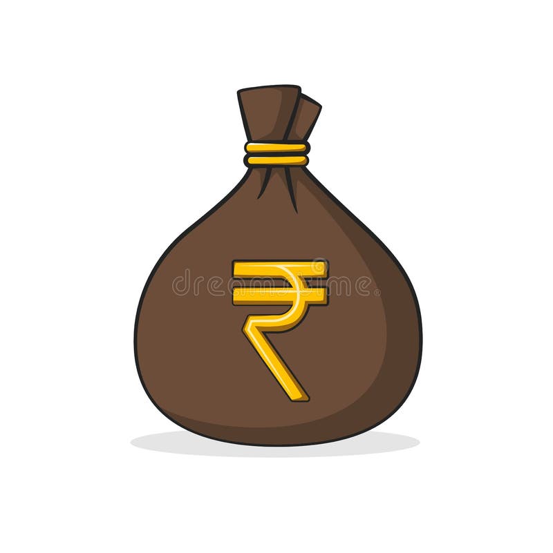 Indian Rupee Money Bag and Magnifying Glass. Revising the Budget To Save  Money Stock Photo - Image of bank, loan: 202095410