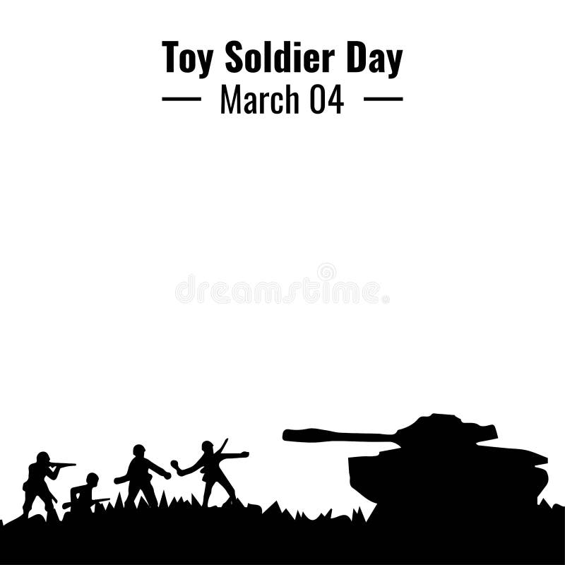 Toy Soldiers and War Tanks Silhouettes, Toy Soldier Day Design Concept