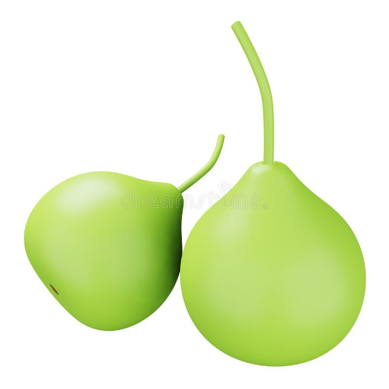 Bottle Gourd Round 3d Rendering Isometric Icon. Stock Vector