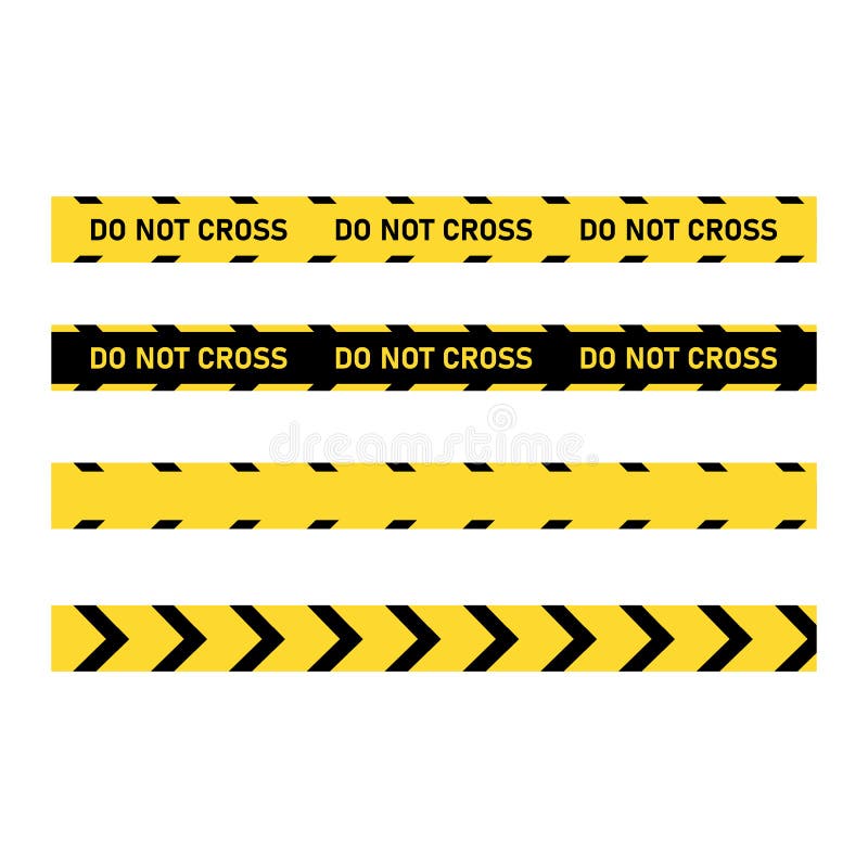 Warning Tapes Set for Construction and Crime. Do Not Cross Tape Stock