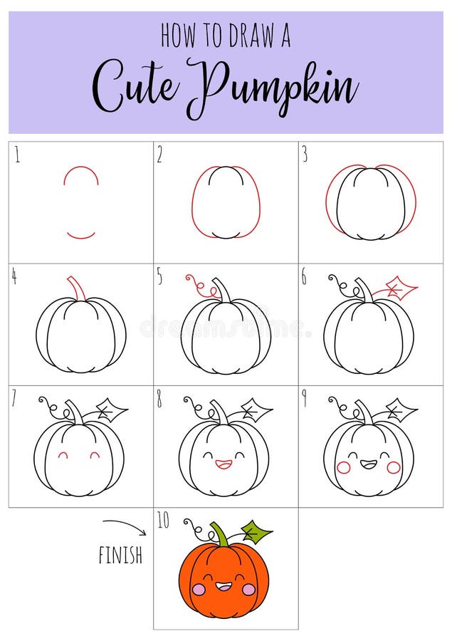 How To Draw Pumpkin Stock Illustrations – 9 How To Draw Pumpkin Stock ...