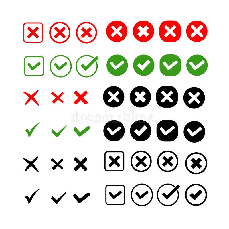 True False Icon, for Yes No Questions, Correct and Incorrect Stock ...