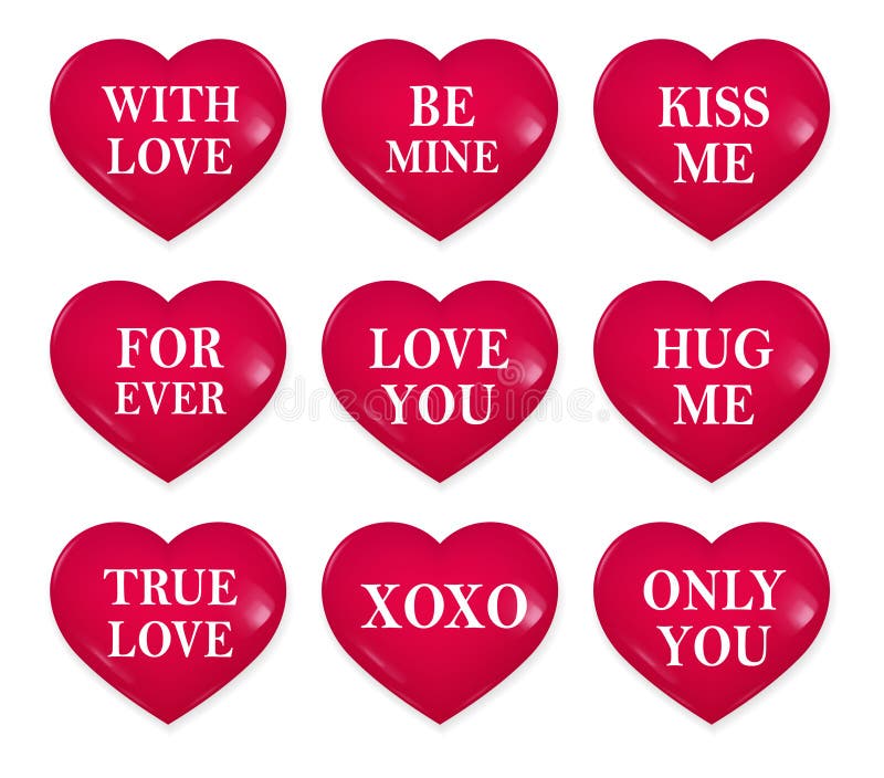 Red Hearts With Love Quotes Set Of 3d Icons With Love Be Mine Kiss red-hearts-with-love-quotes-set-of-3d-icons-with-love-be-mine-kiss