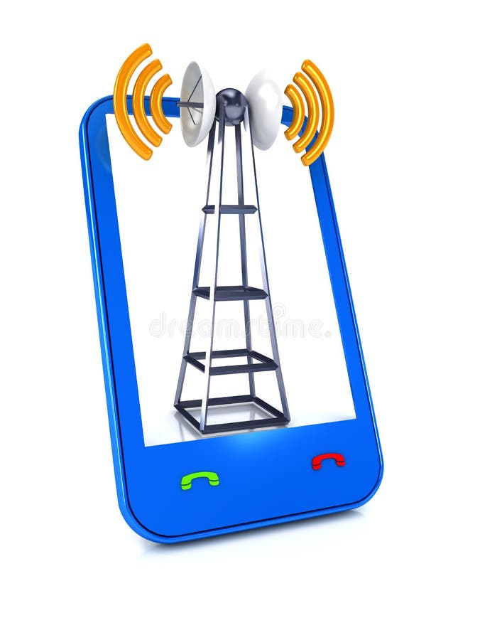 Mobile Antenna Over White Stock Illustrations 182 Mobile Antenna Over