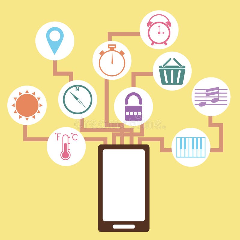 Mobile application concept idea in flat style royalty free illustration