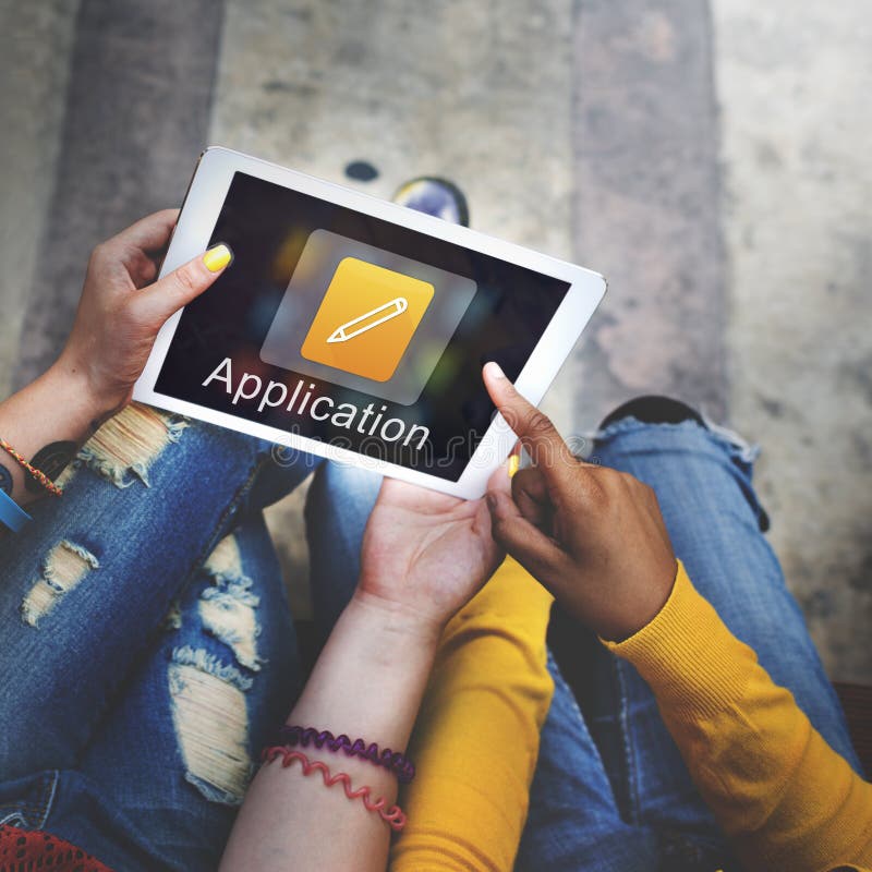 Mobile Application Design Illustrator Creativity Concept stock photo