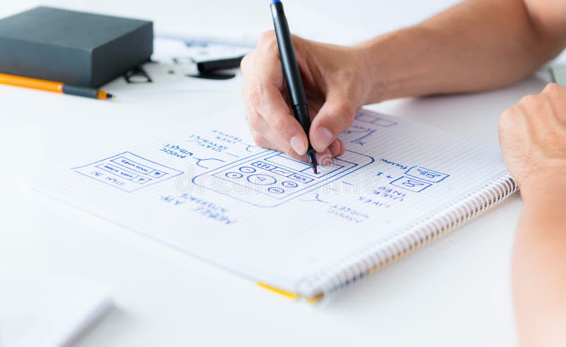 Mobile application development stock photo