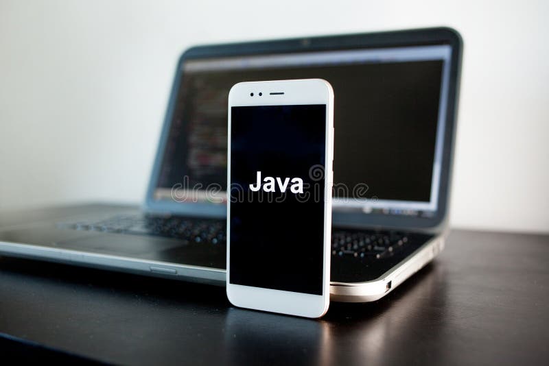 Mobile application development, Java programming language for mobile development. stock photography