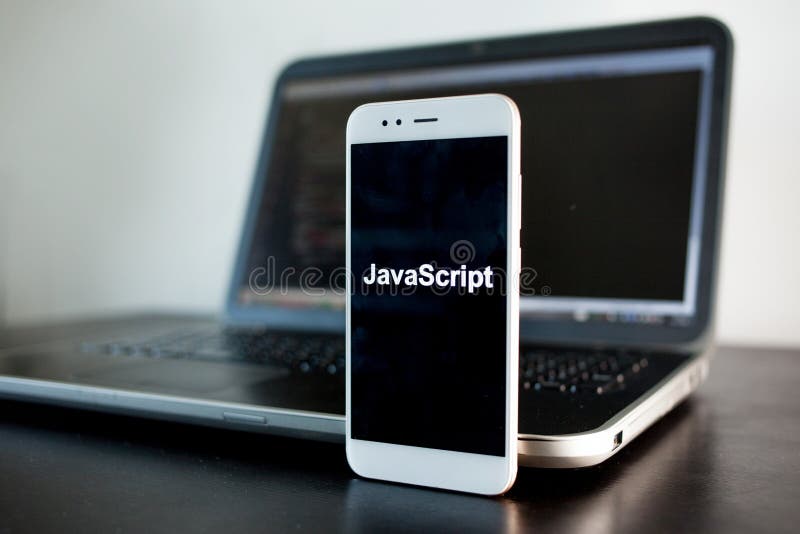 Mobile application development, Javascript programming language for mobile development. stock photography