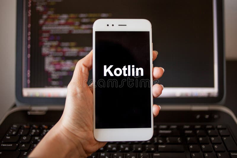 Mobile application development, Kotlin programming language for mobile development. royalty free stock photos
