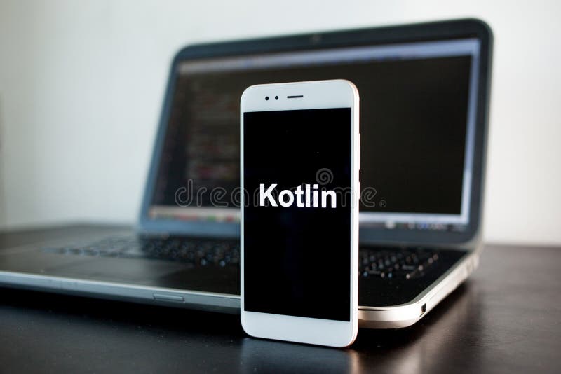Mobile application development, Kotlin programming language for mobile development. royalty free stock photos