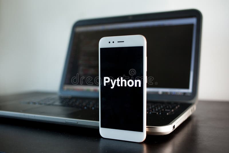 Mobile application development, Python programming language for mobile development. royalty free stock photos