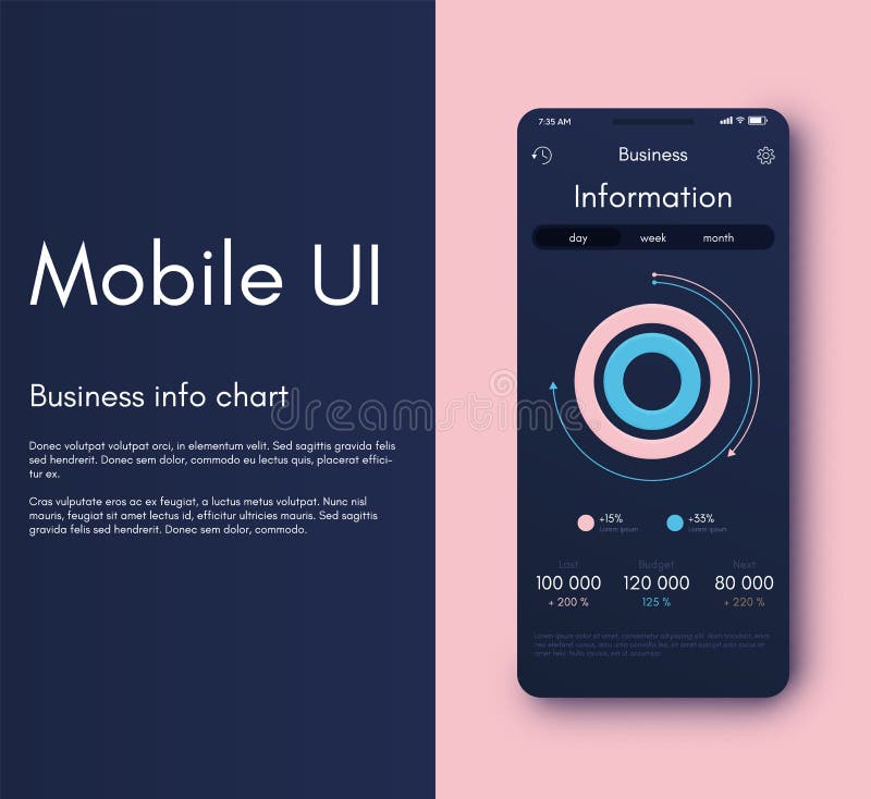 Mobile application interface. Ui design, vector illustration stock illustration