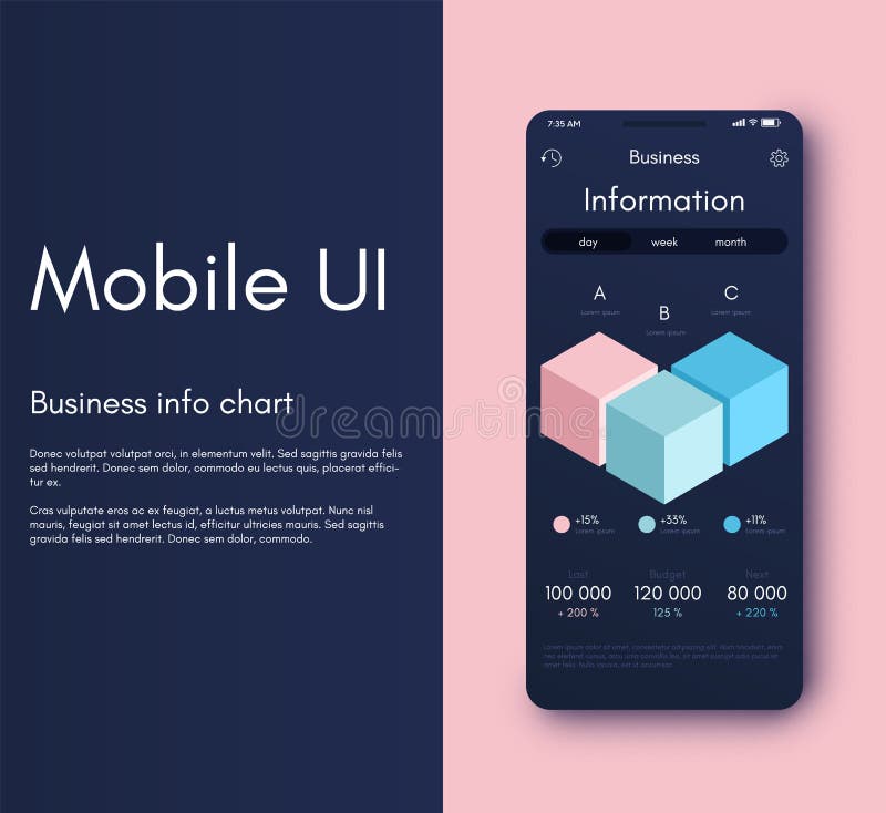 Mobile application interface. Ui design, vector illustration vector illustration