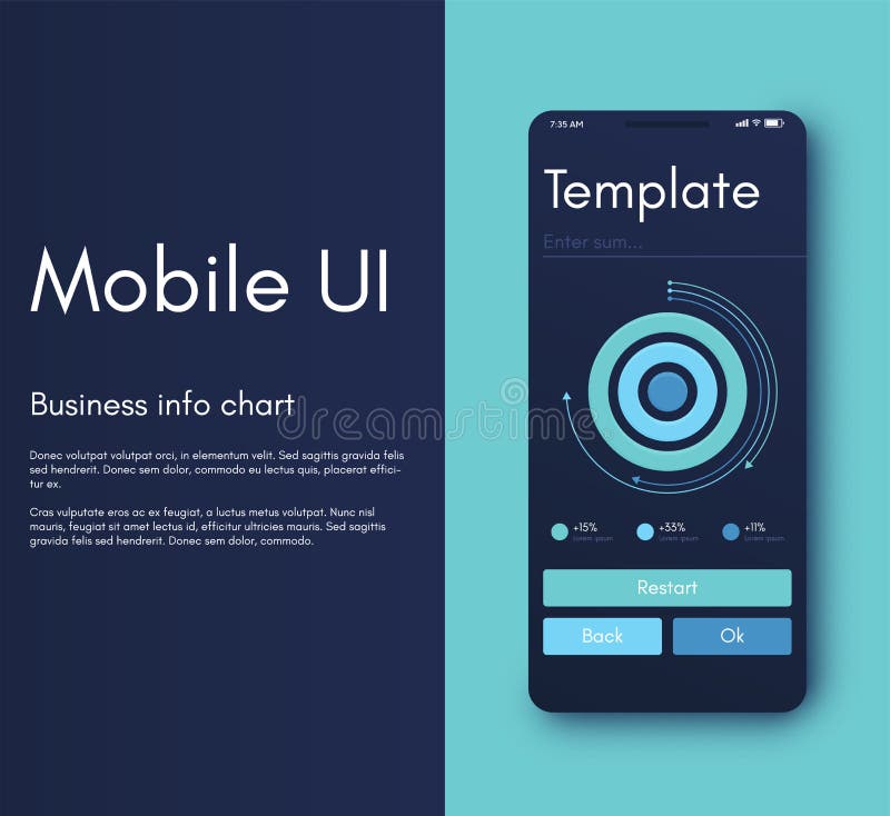 Mobile application interface. Ui design, vector illustration stock illustration