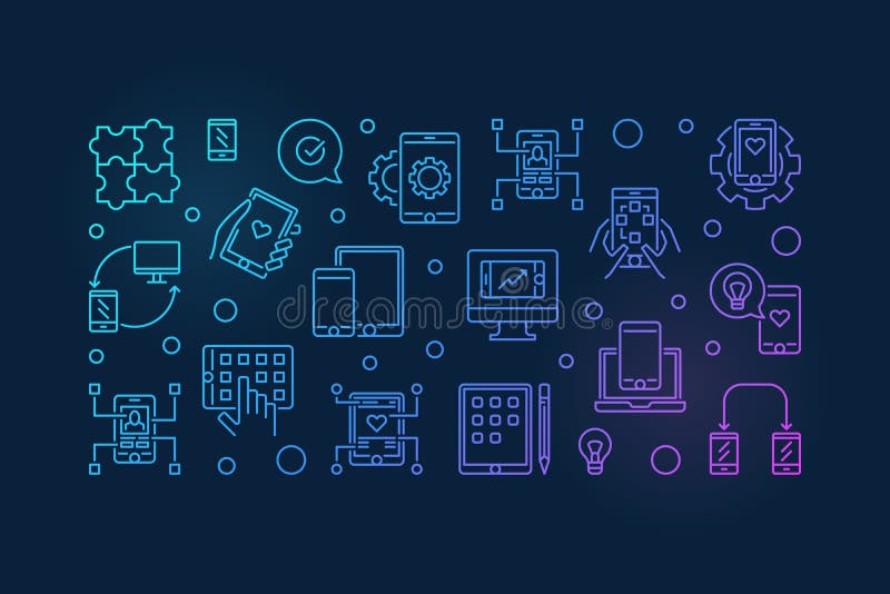 Outline Applications Vector Icon. Isolated Black Simple Line Element