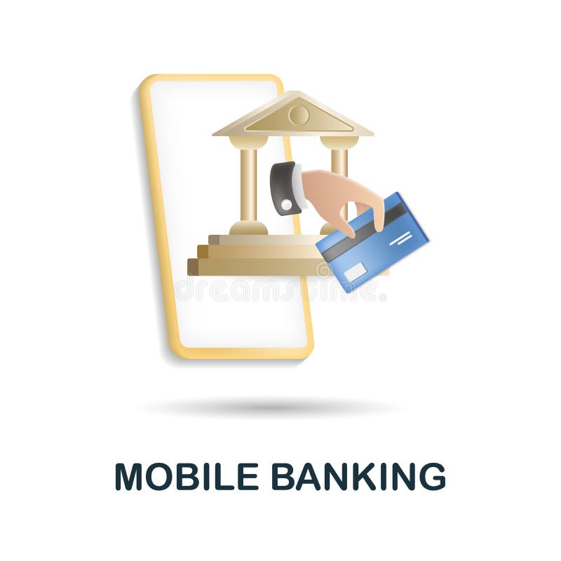 Mobile Banking Icon 3d Illustration from Fintech Collection Stock Mobile Banking Icon 3d Illustration from Fintech Collection Stock