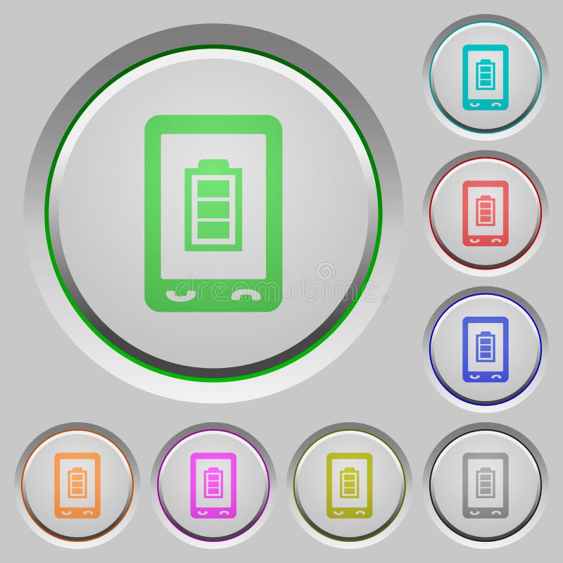 Mobile Batteriestatusdruckknöpfe vektor abbildung