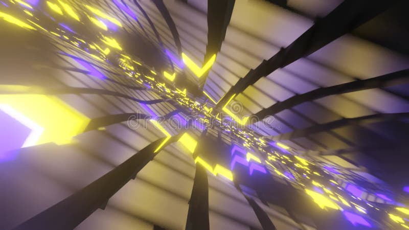 Mobile Block der abstrakten dynamischen Welle mit purpurrotem und gelbem Licht lizenzfreie abbildung