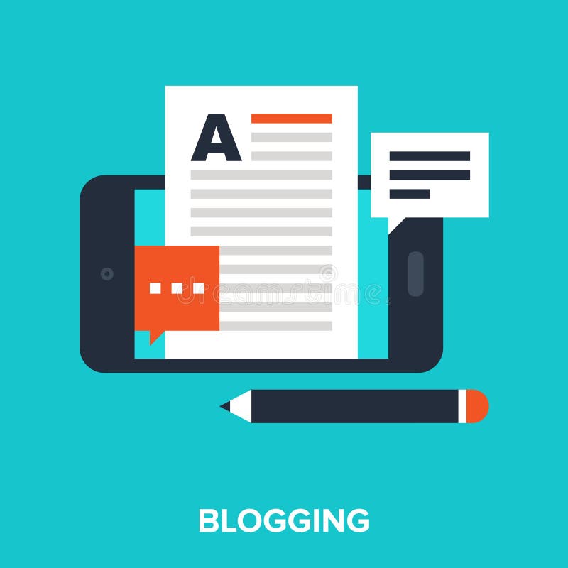 Mobile blogging vector illustration Mobile blogging vector illustration